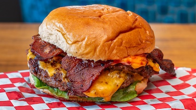 California Burger with Bacon and Cheese