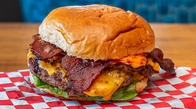 California Burger with Bacon and Cheese